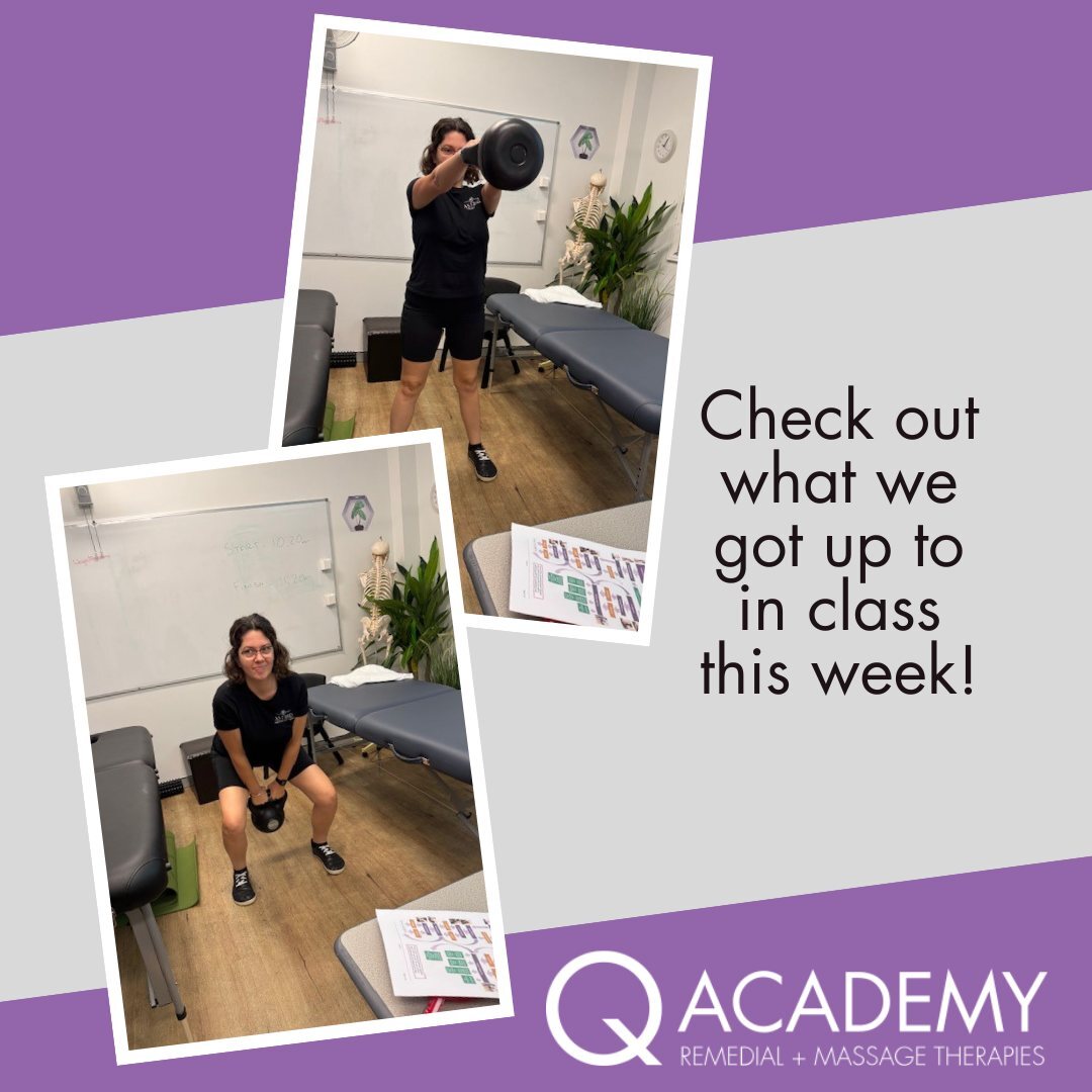 Our myotherapy students are hard at work in class,…